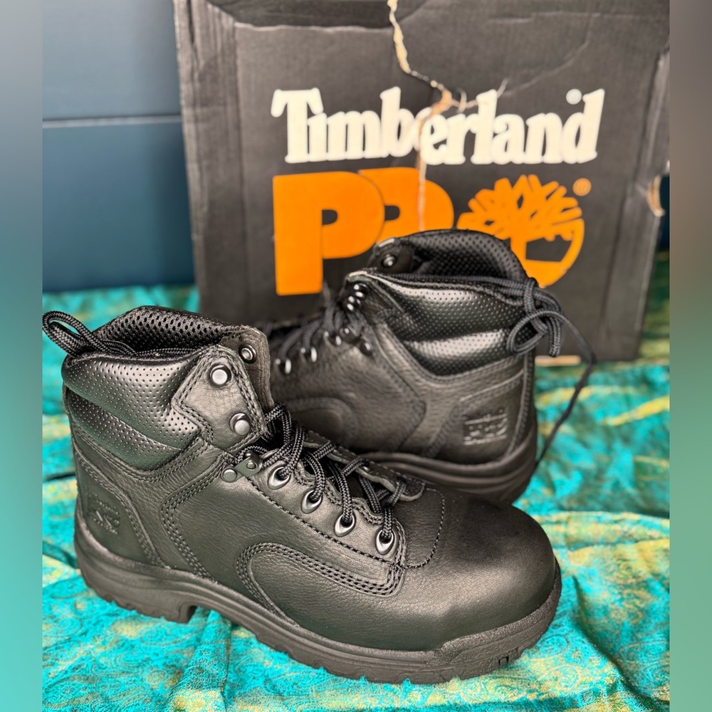 TIMBERLAND PRO 358 POWERFIT SZ. 7.5 women’s alloy safety toe work boot black